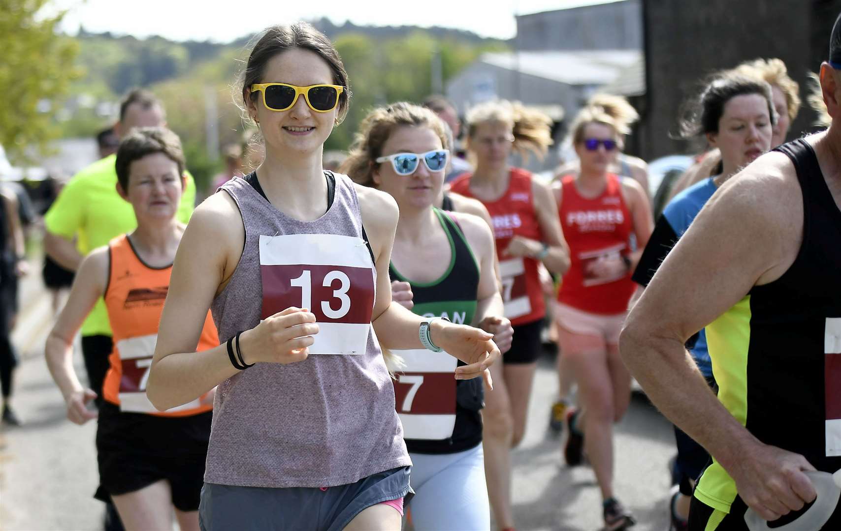 Samantha Marwick on a previous Forres Harriers Benromach 10k.