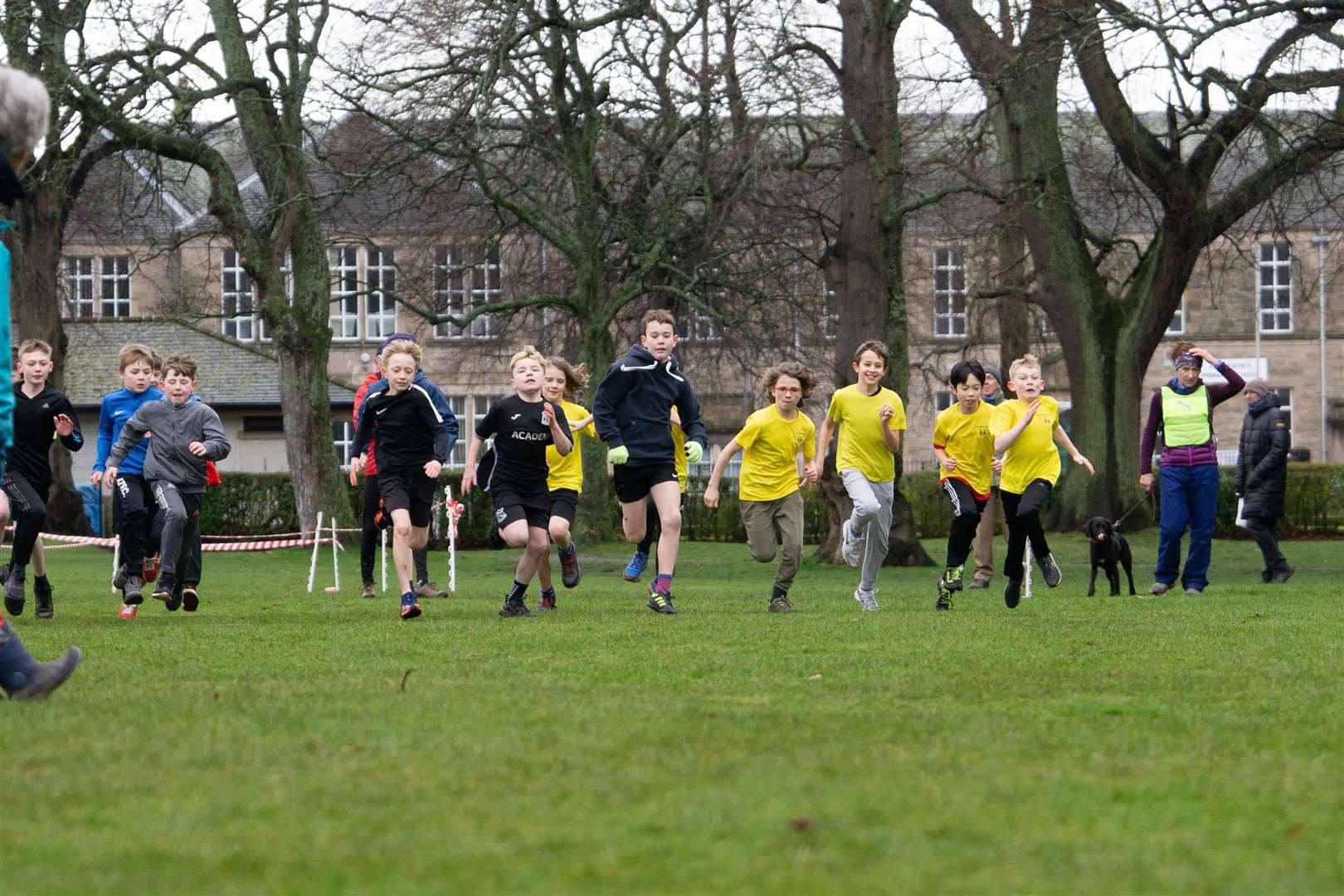 Chasing the prizes at the Forres primary schools cross country event.
