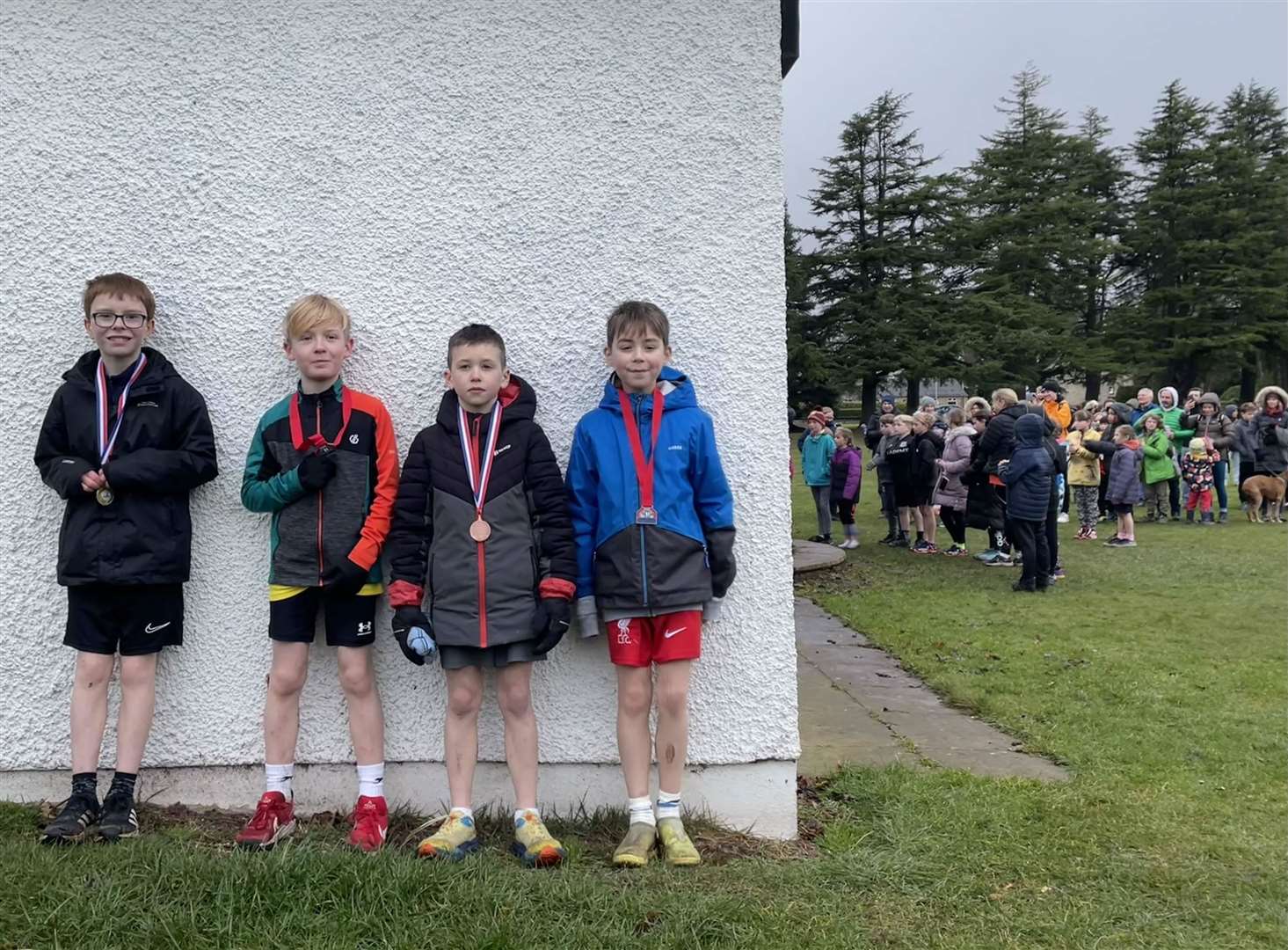 Callum Offer was 3rd in P4/5 boys, Logan Smith and Jesse Dye were equal second and Finlay Bichan was the winner.