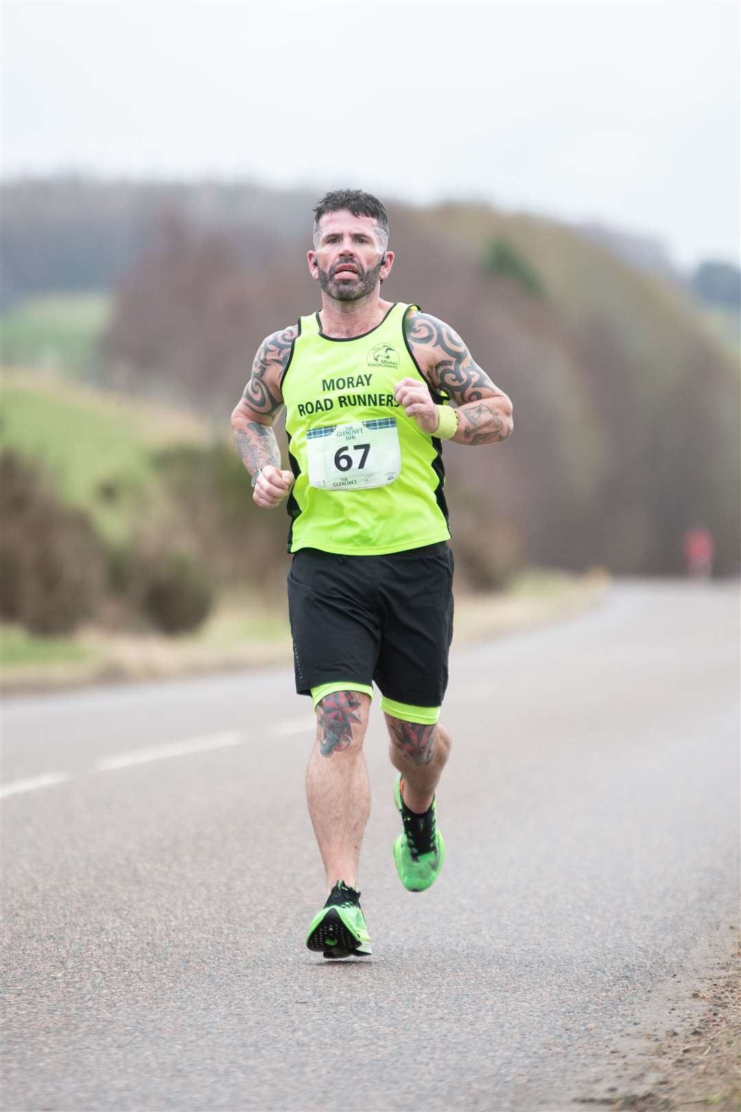 Moray Road Runners' Lawrie Currie finished 22nd overall with a time of 43:39...2023 Glenlivet 10k Race, which raises money for Chest Heart & Stroke Scotland. .. Picture: Daniel Forsyth..