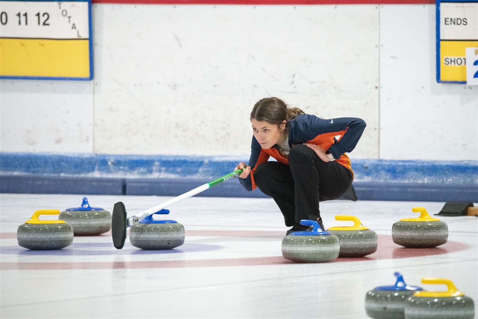 Curling action at Moray Leisure Centre. Picture: Daniel Forsyth
