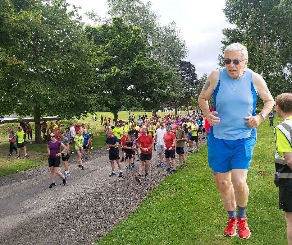 Wenzel Dunnett (inset) will take part in his 200th Elgin Parkrun this Saturday.