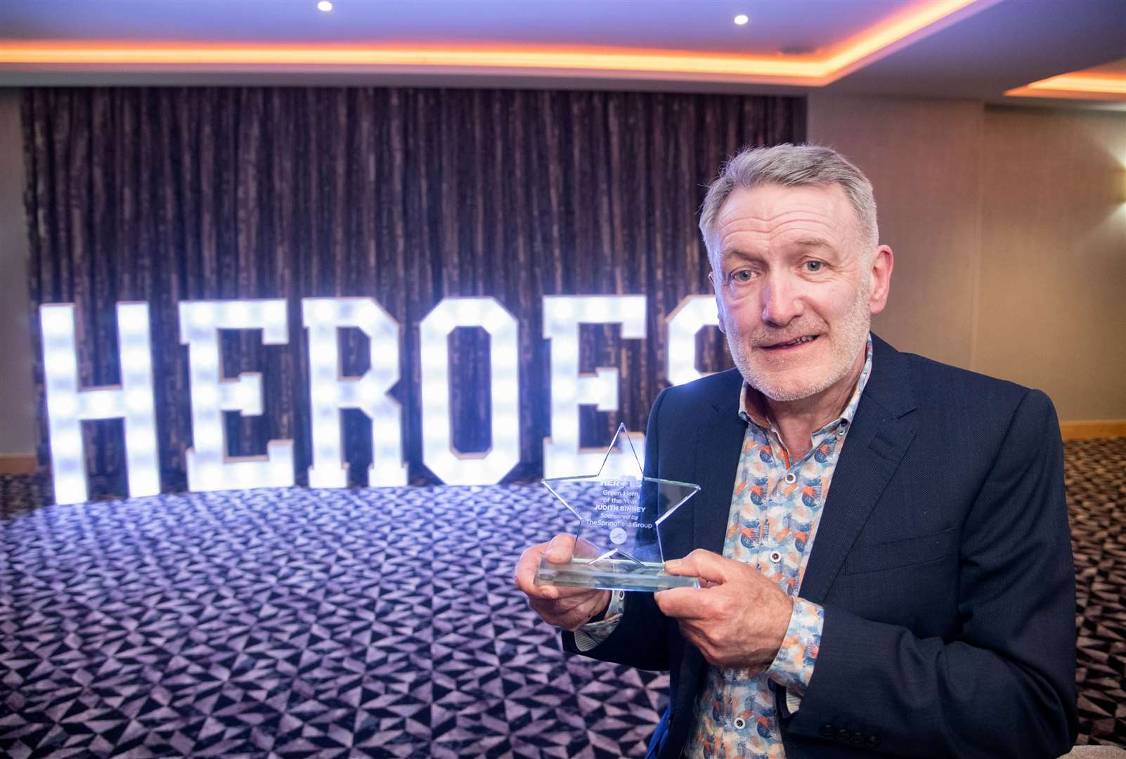 Green Hero of the Year Award - sponsored by Springfield Group - was Judith Binney - James Brander pictured who collected the award on her behalf. Picture: Daniel Forsyth.