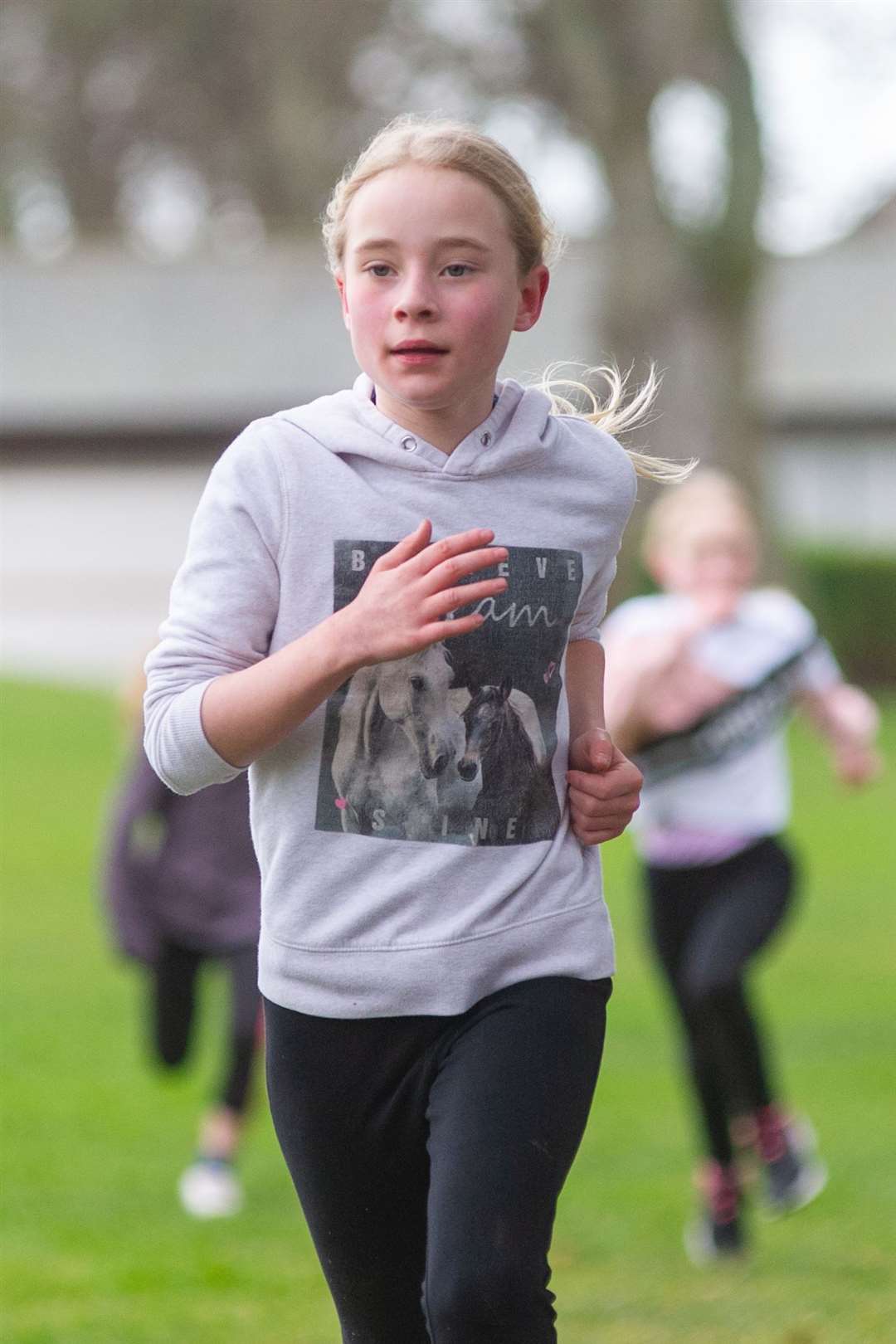 2nd overall in the P4-5 Girls race - Ruby Thompson from Andersons Primary School...Forres Harriers' organised Forres Primary Schools Cross Country, held at Grant Park, Forres...Picture: Daniel Forsyth..