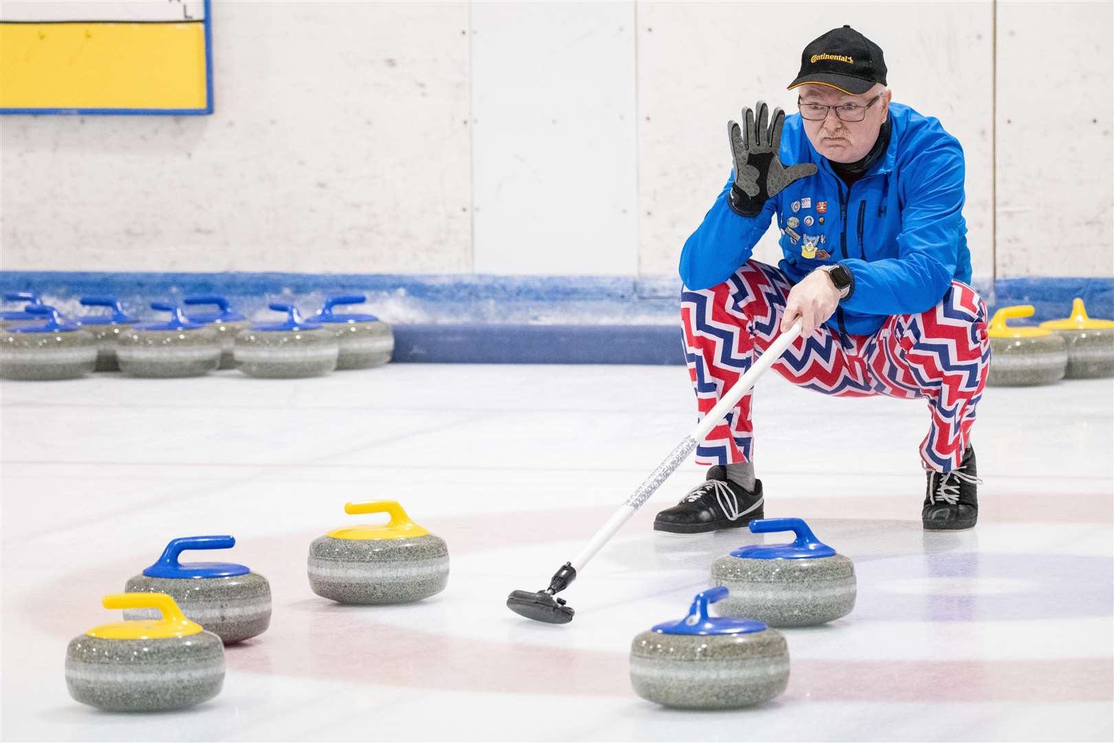 Atle Lone from one of the Norwegian rinks visiting Moray Leisure Centre Ice Rink. ..Picture: Daniel Forsyth..