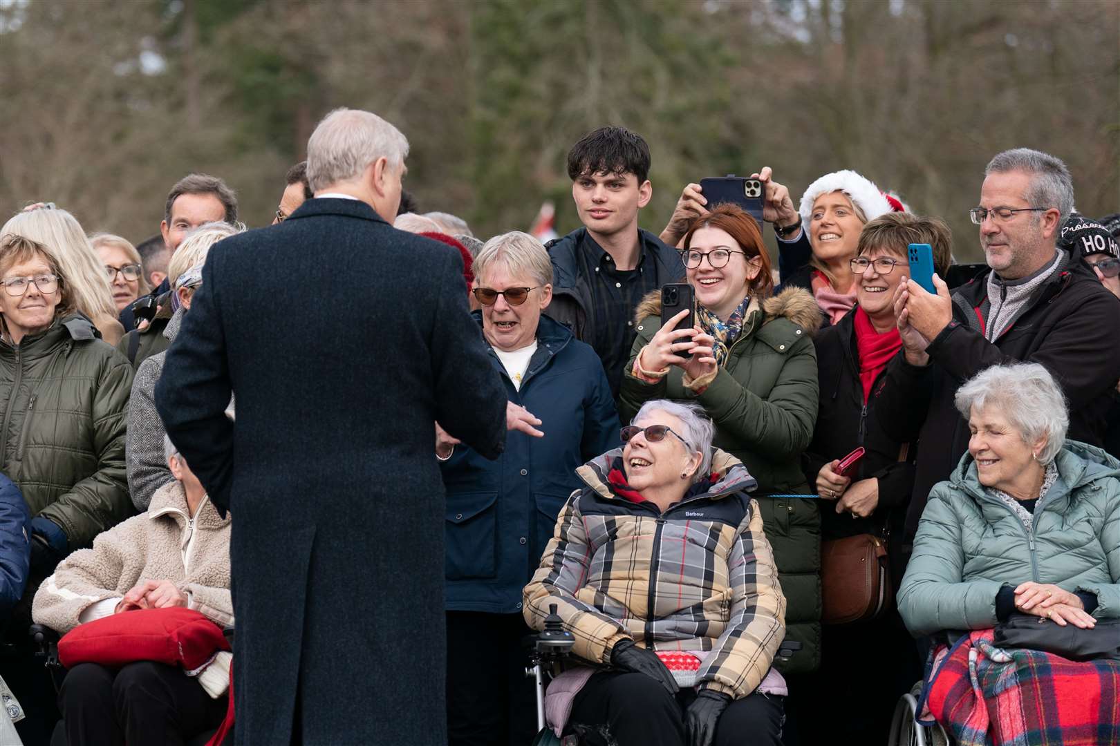 The Duke of York meets well-wishers after attending the service at St Mary Magdalene Church in Sandringham (Joe Giddens/PA Wire)