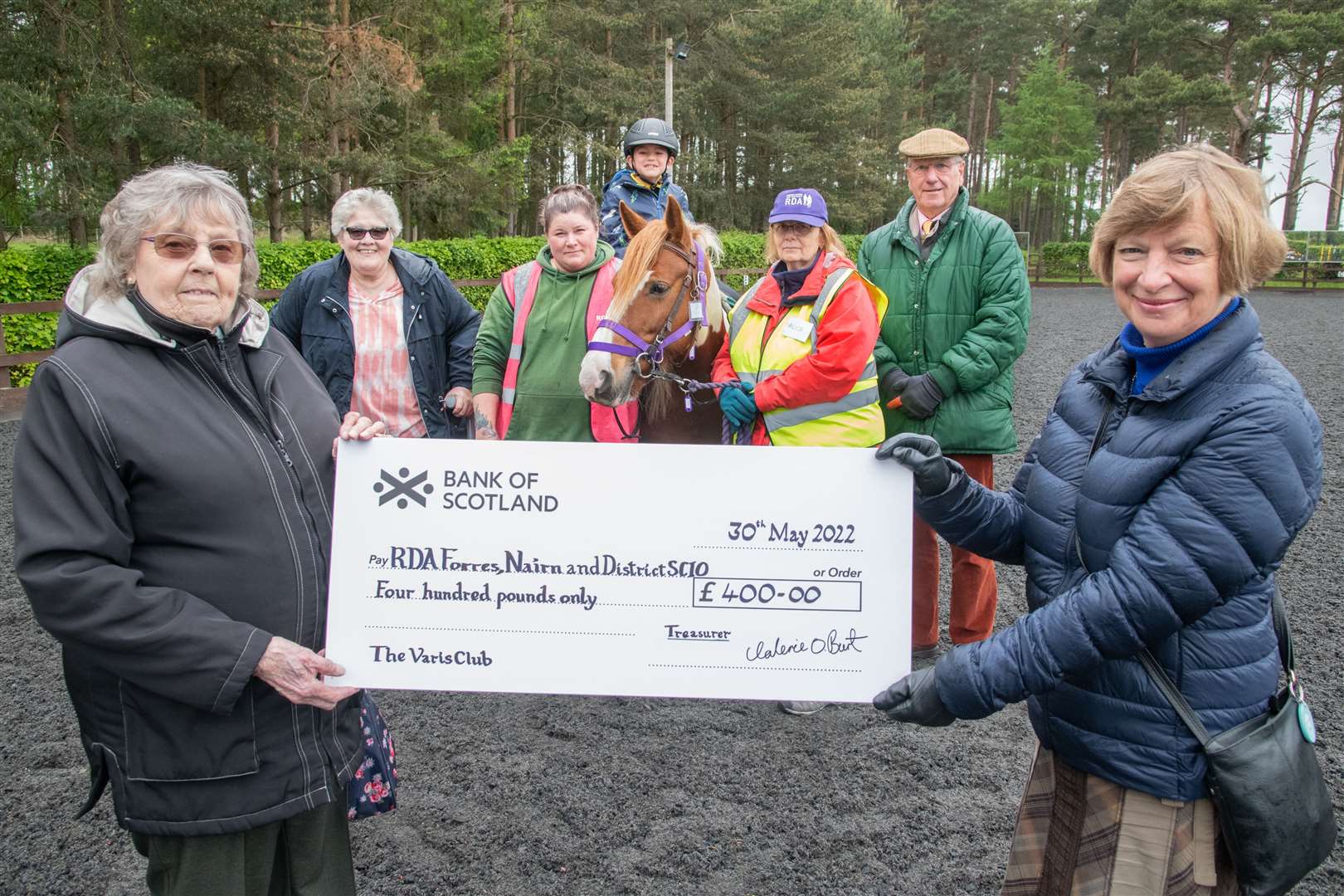 Valerie Burt, Carolyn Pitstra, Michelle Lucas, Allan on pony Lucy, Alice Sutherland, Michael Thompson and Sheila Thompson. Picture: Daniel Forsyth