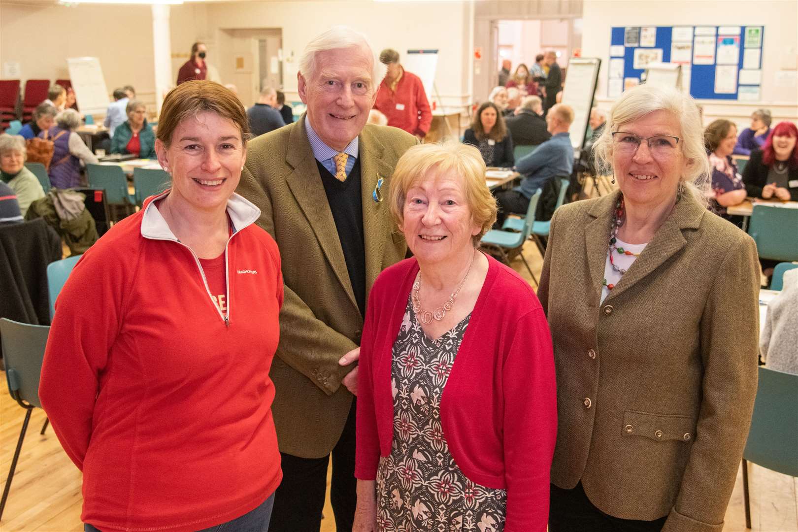 Forres Community Council chairwoman Kathleen Robertson, Major General Seymour Monro, Sandra Maclennan of Forres Area Forum and Joanna Taylor from Forres Area Community Trust.