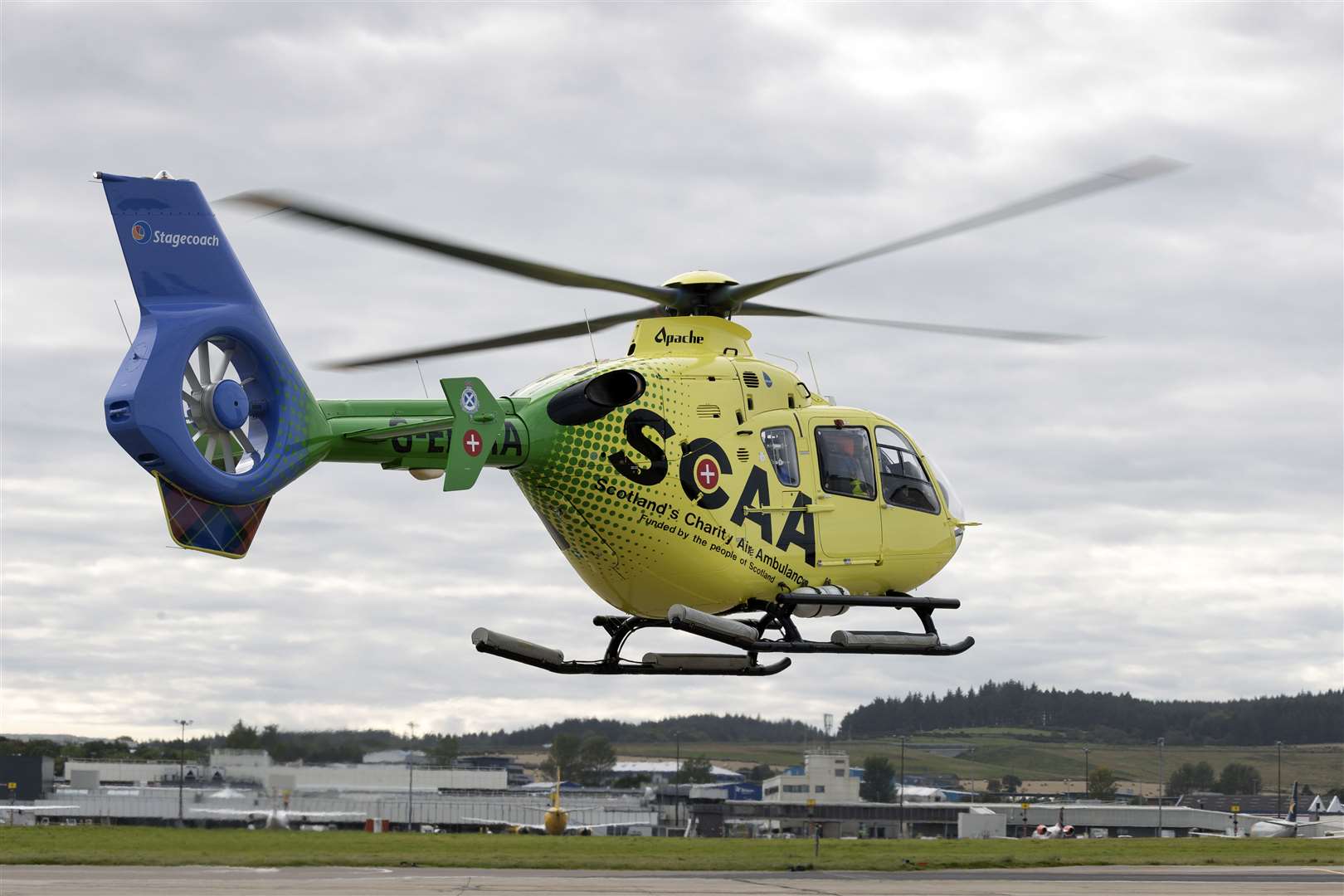 Scotland’s Charity Air Ambulance Base, Aberdeen (SCAA) home to Helimed 79 Helimed-79 lifts from Aberdeen Airport en-route to Orkney Picture: Graeme Hart
