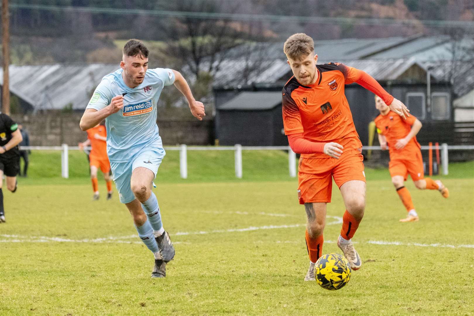 Jake Thomson (right) scored in Rothes' 3-2 win over Clach. Picture: Beth Taylor