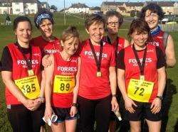 Winning ladies with their medals