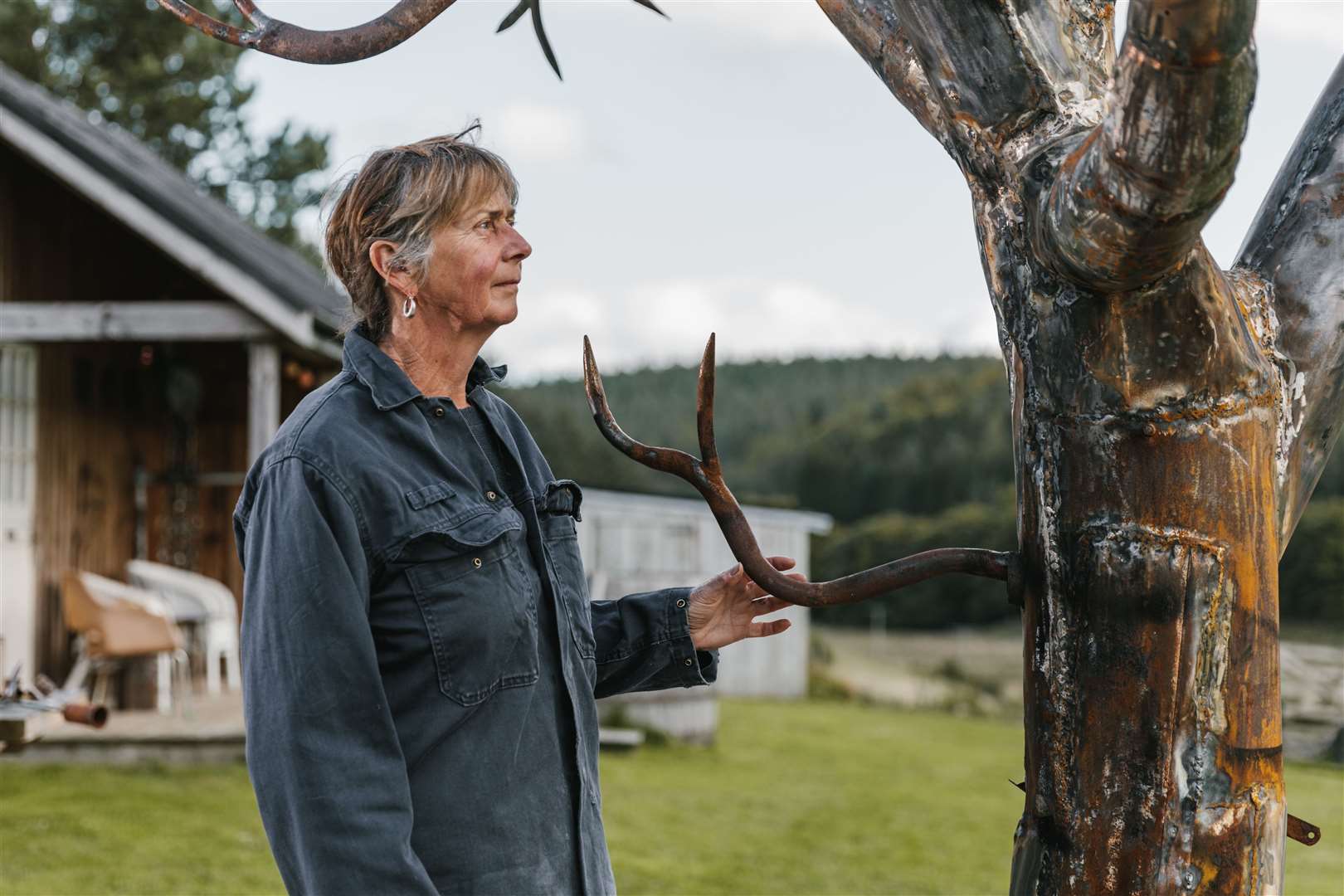 Sculptor Helen Denerley is creating a 'Gathering Tree' sculpture for Trees for Life's Dundreggan Rewilding Centre, near Loch Ness. Picture: Grant Anderson.