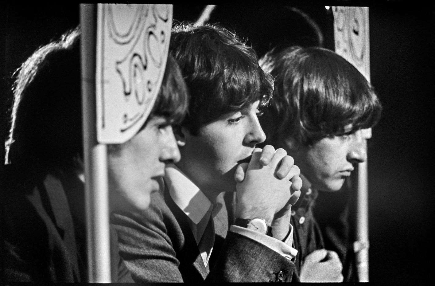 An image of The Beatles on show believed to be taken while the band watched a performance by Cilla Black.
