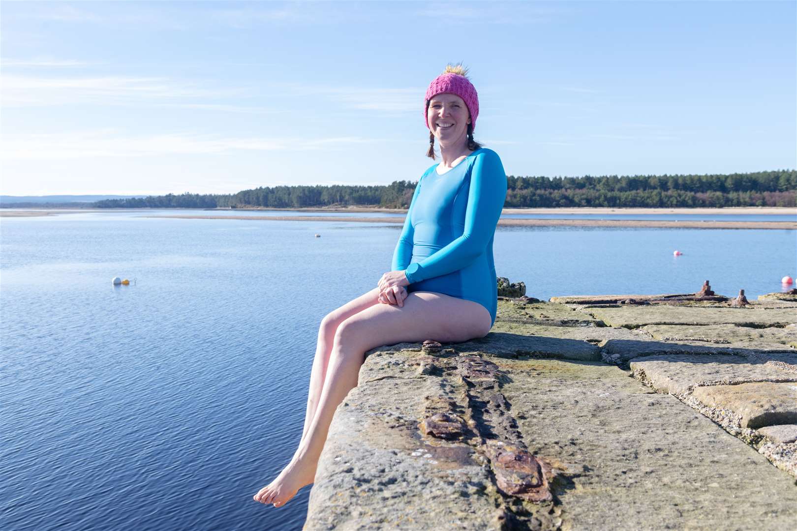 Ashleigh is acclimatising to the sea temperature at Findhorn and Nairn. Picture: Beth Taylor