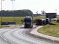 Truck tipped at Enterprise Park roundabout