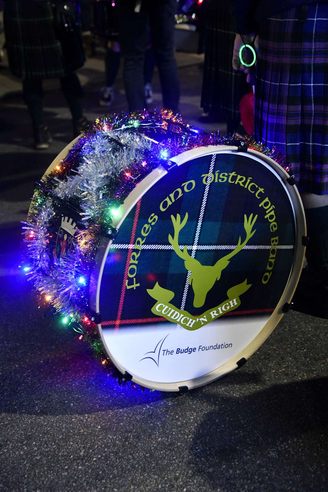 Forres and District Pipe Band banged the drum for Christmas. Picture: Beth Taylor