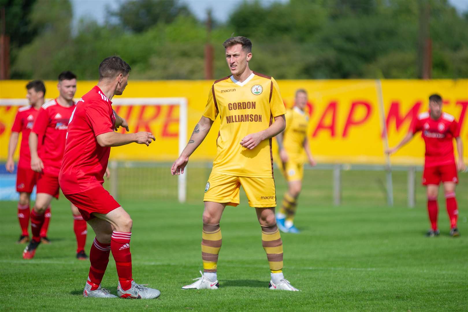 Forres Mechanics' Dale Wood...Forres Mechanics FC (1) vs Lossiemouth FC (0) - Highland Football League - Mosset Park, Forres 28/08/2021...Picture: Daniel Forsyth..