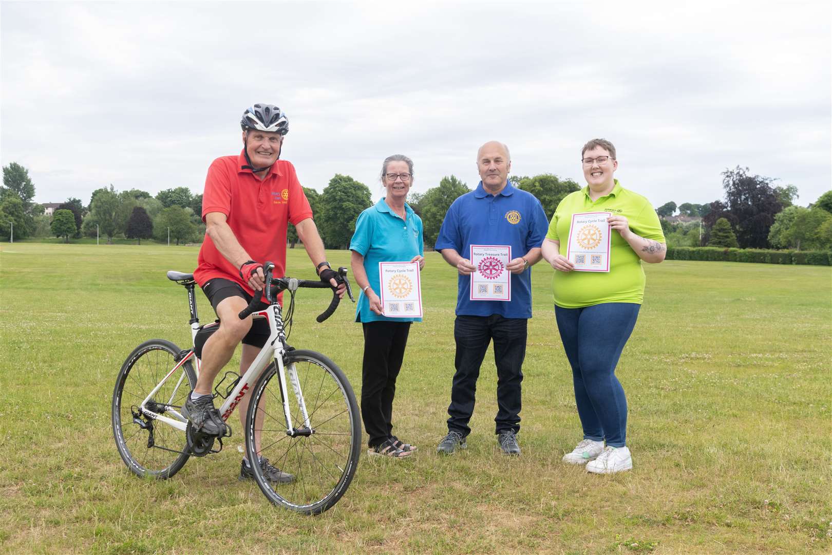 From left: Davie Small from Elgin Rotary, Doreen McCaig from Forres Rotary, Andrew Murray from Buckie Rotary and Aleisha Kelman from Rotaract...Preview for the Rotary Trail and Cycle Event throughout the summer. ..Picture: Beth Taylor.