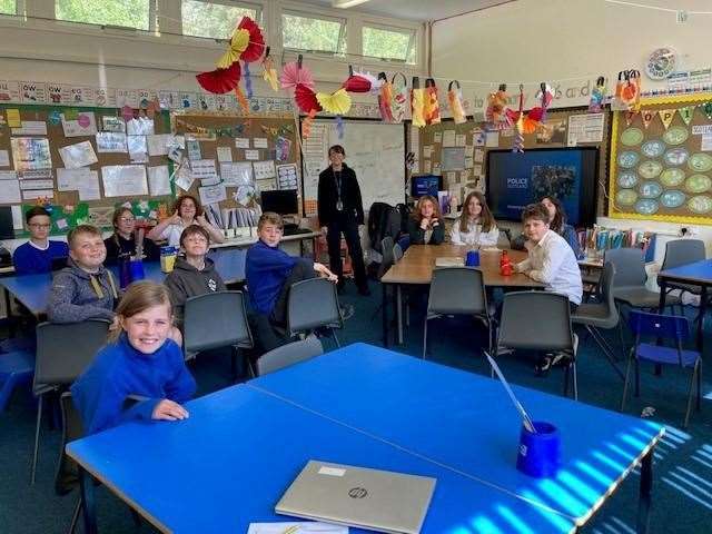 PC Michelle MacDonald visited local schools to talk about cybercrime and internet safety.