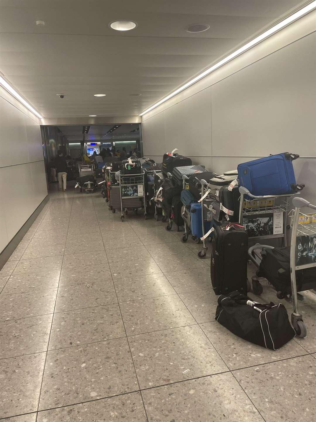 The baggage hall at London Heathrow Terminal 2 on Sunday afternoon (PA)