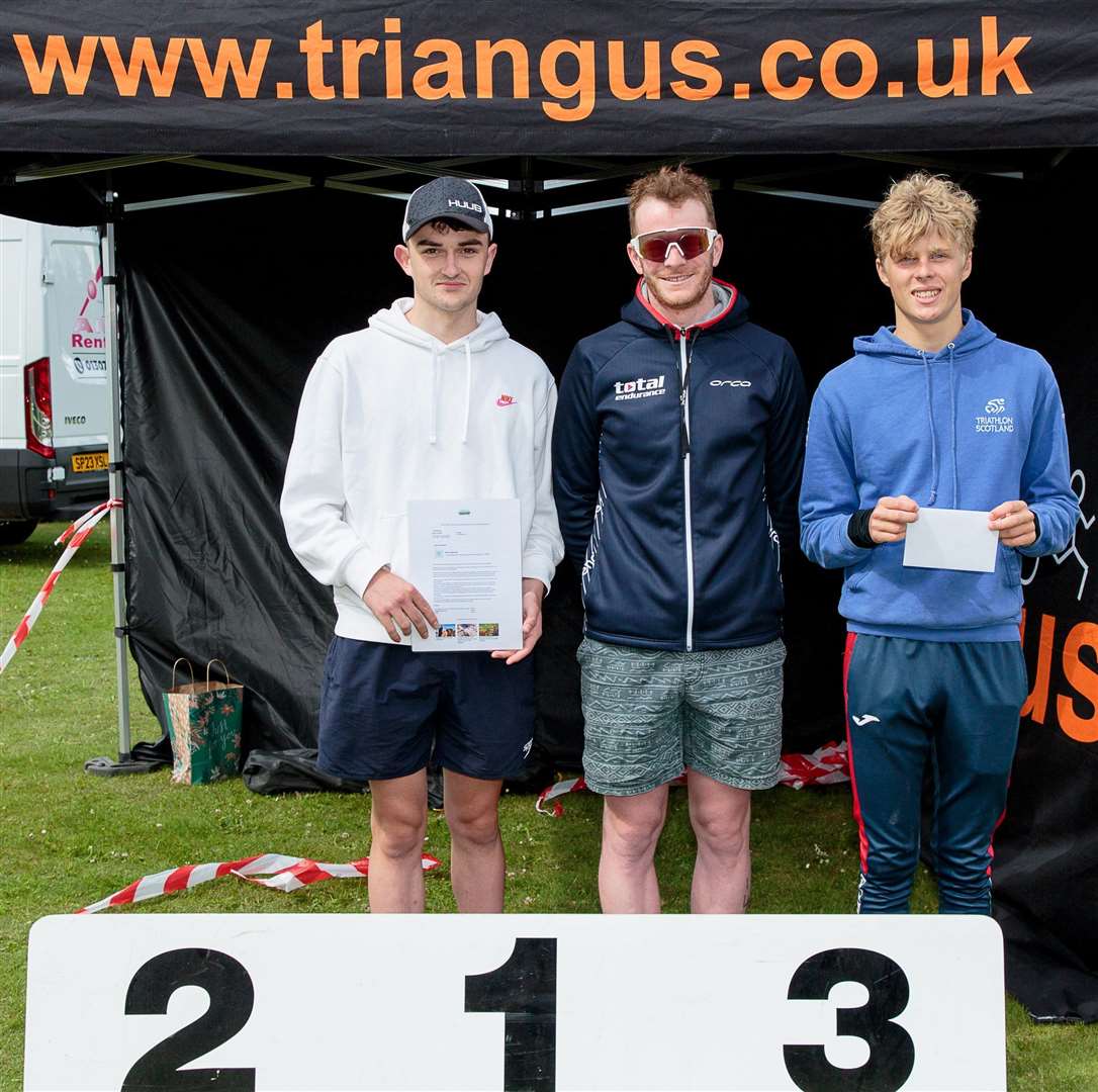 Bruce Evans, of Forres Harriers, was a joint winner in the Triangus Forfar Triathlon.