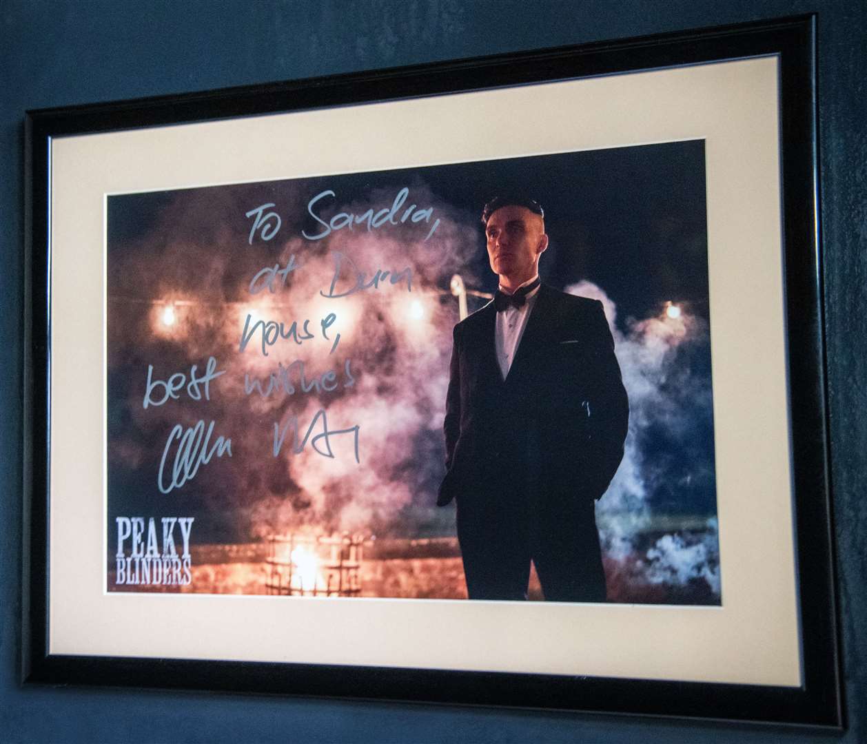 A signed Cillian Murphy picture presented to Durn House in Portsoy from the cast and crew after they stayed at the house last year during filming...Picture: Daniel Forsyth..