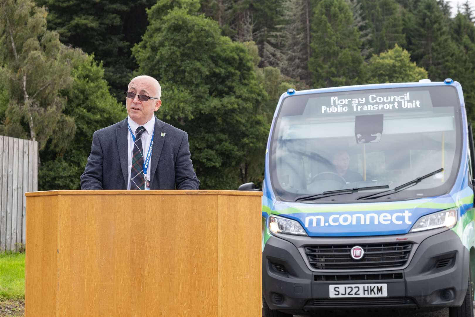 Councillor Marc Macrae at the official launch of the service in Aberlour last year. Picture: Beth Taylor