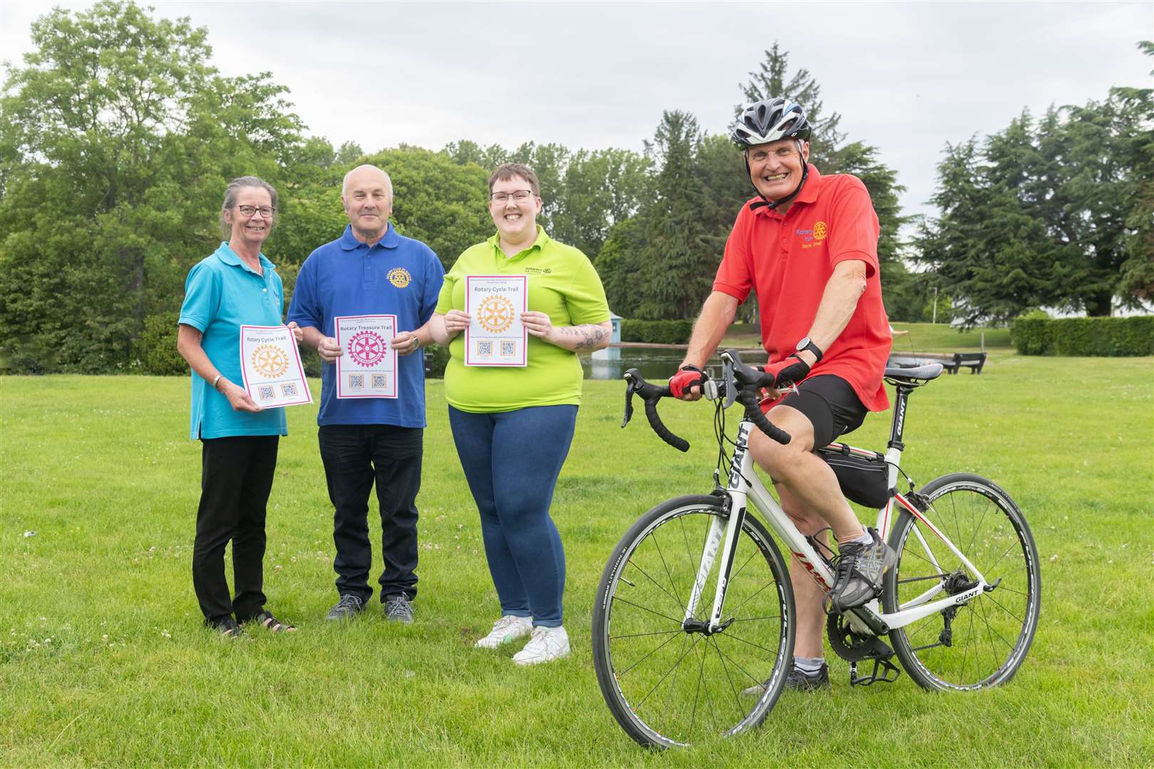 From left: Doreen McCaig from Forres Rotary, Andrew Murray from Buckie Rotary, Aleisha Kelman from Rotaract and Davie Small from Elgin Rotary...Preview for the Rotary Trail and Cycle Event throughout the summer. ..Picture: Beth Taylor.