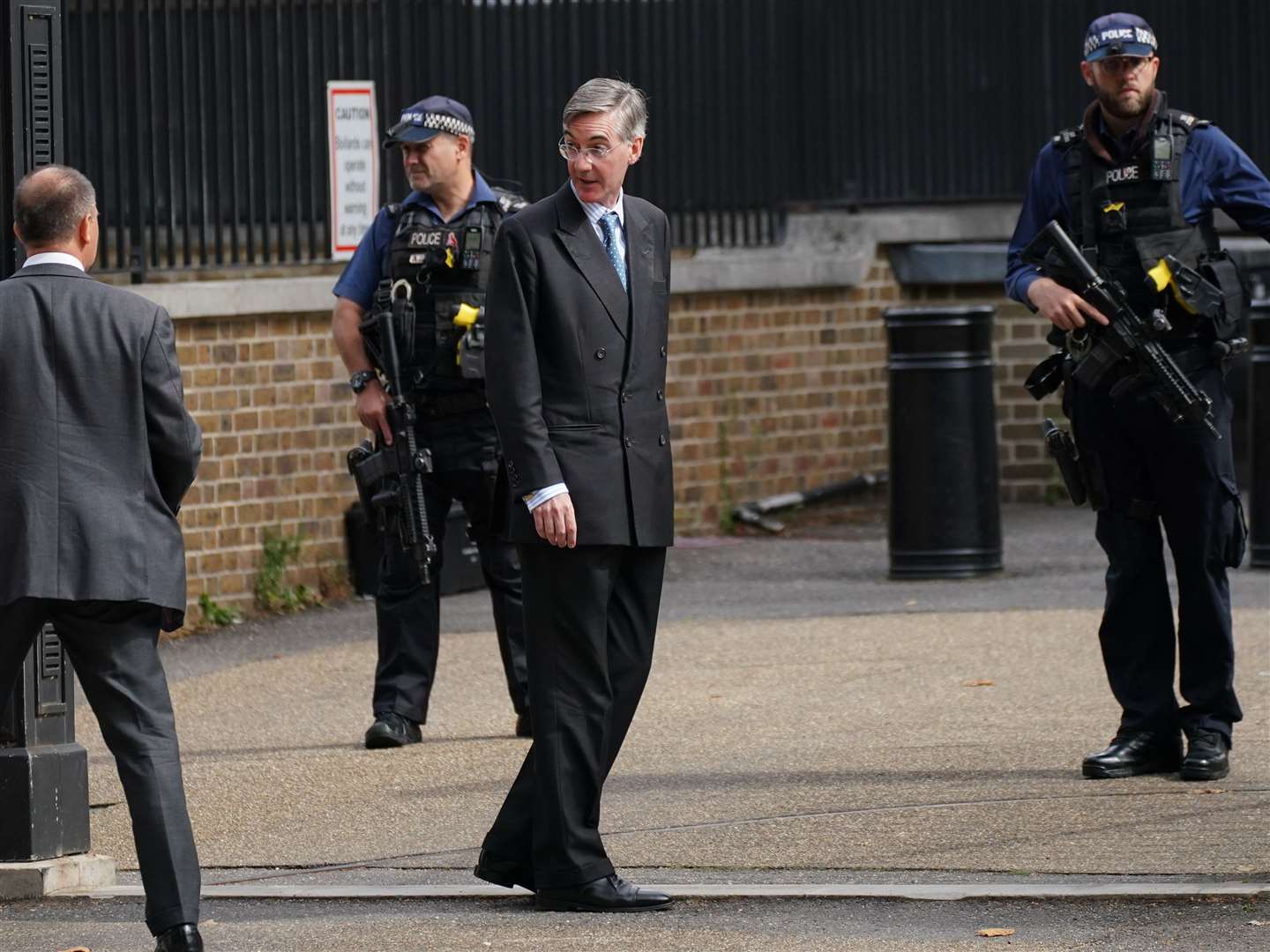 Jacob Rees-Mogg at the rear of Downing Street after it was announced Liz Truss is the new Conservative Party leader and will become the next prime minister (Yui Mok/PA)