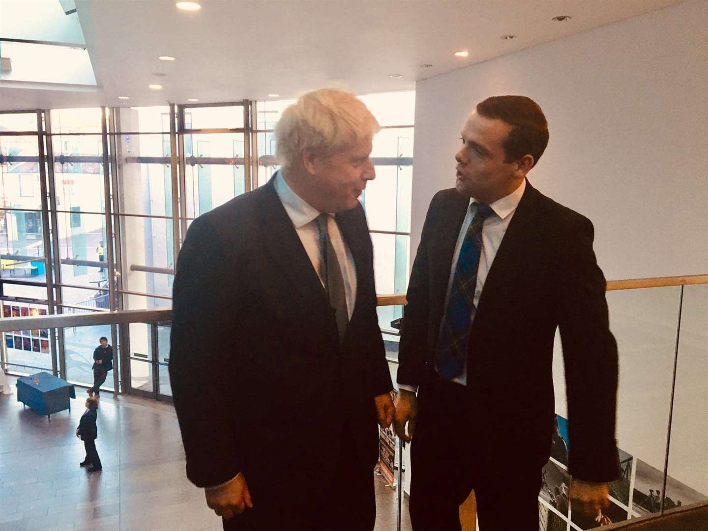 Boris Johnson and Douglas Ross at the new Prime Minister's hustings in Perth during the Conservative leadership race.