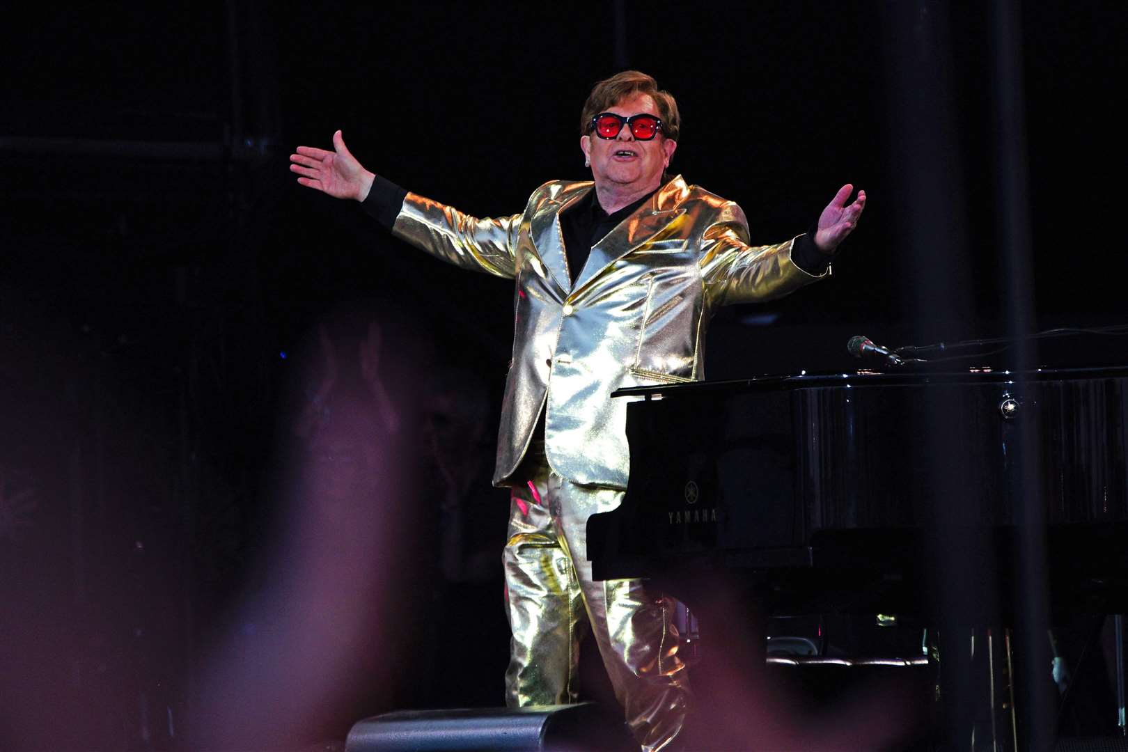 Sir Elton John performing on the Pyramid Stage (PA)