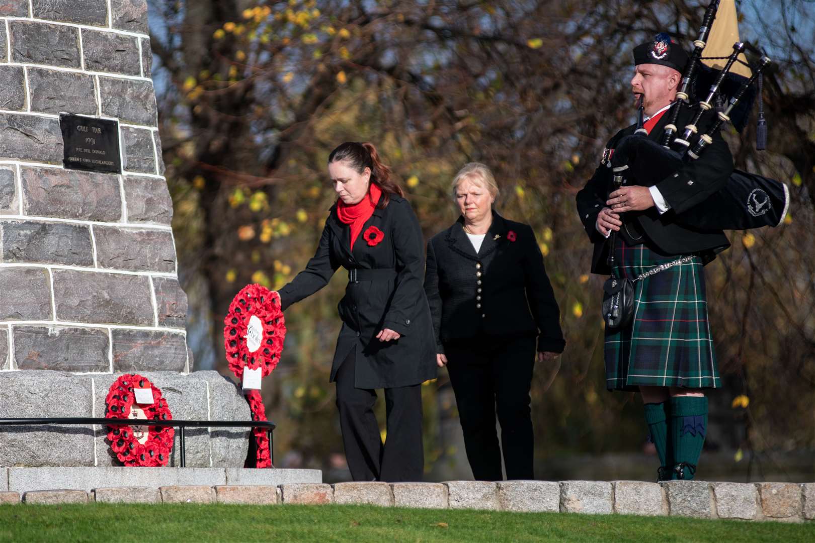 Kinloss Military Wives Choir laid a wreath. Picture: Daniel Forsyth