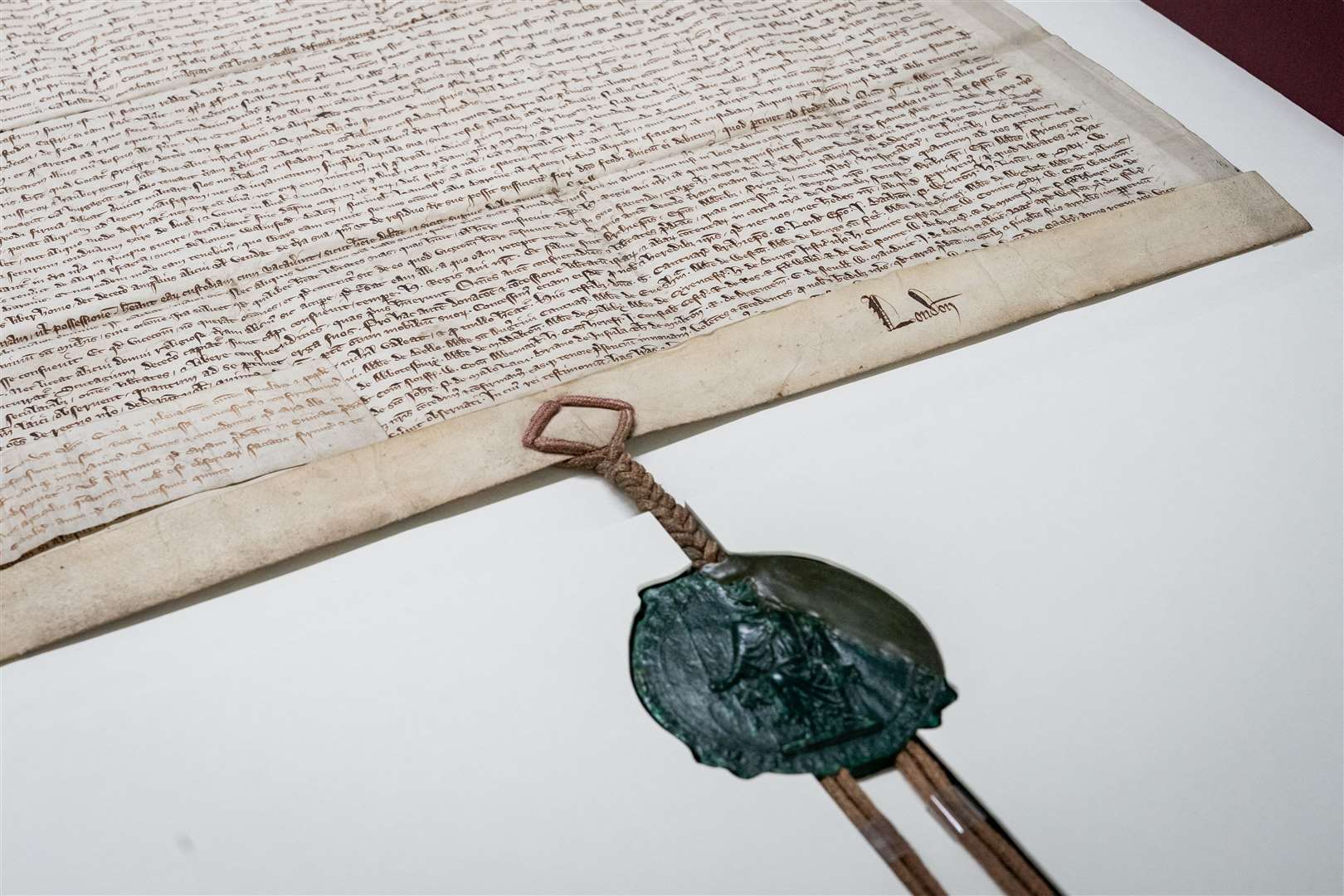 The 1297 Magna Carta document (Aaron Chown/PA)