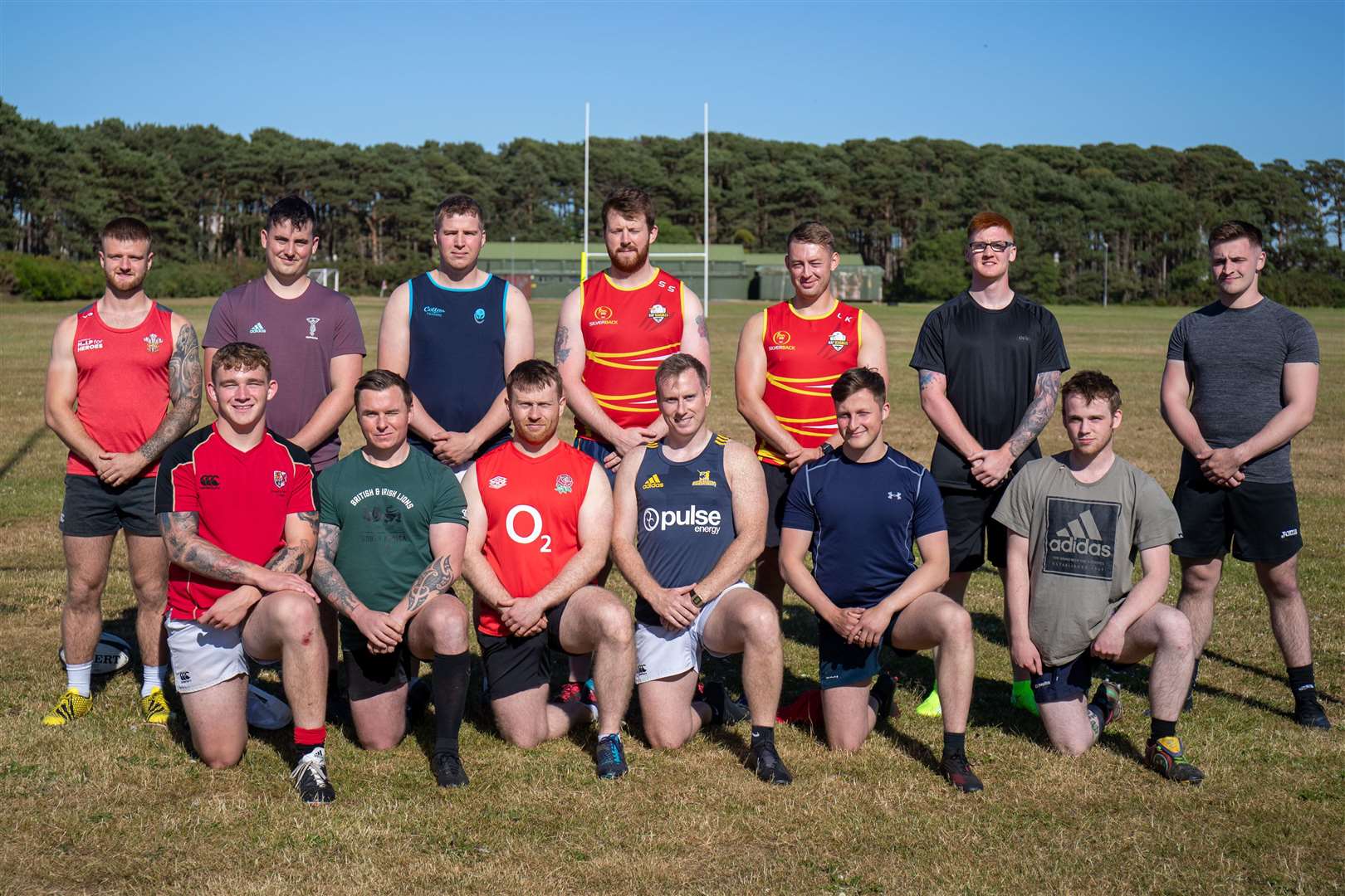 Some of the RAF Lossiemouth squad who are taking part in a world record attempt for longest game of Touch Rugby