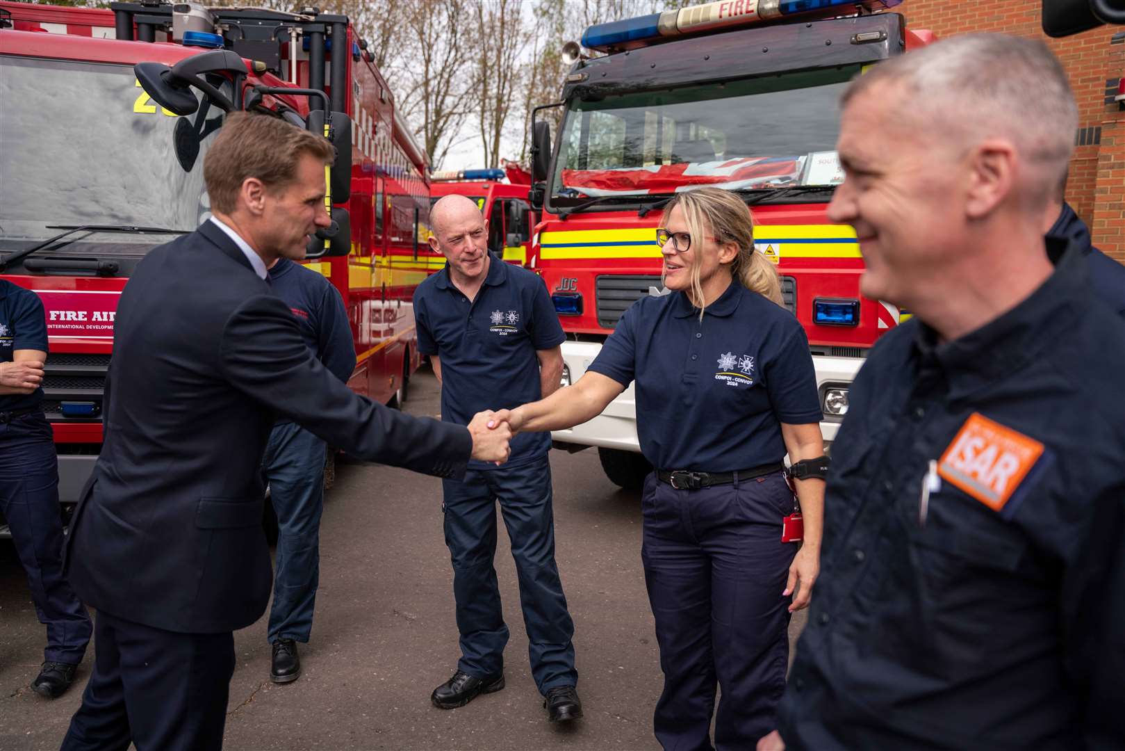 Home Office minister Chris Philp met some of the convoy’s volunteers (Edward Matthews/PA)