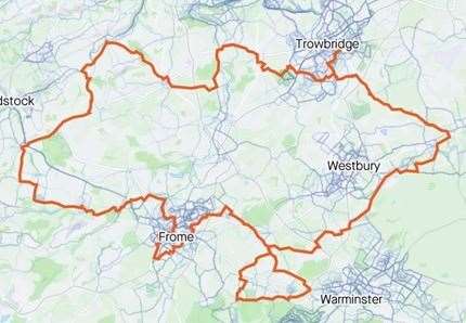 The Ukraine-shaped 100km cycling route the friends will be cycling on Sunday (University of Bristol/PA)