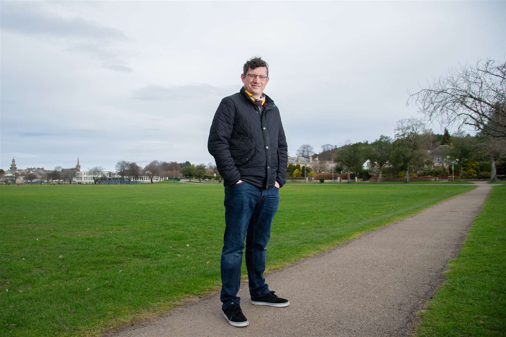 Cllr Aaron McLean at Roysvale, the only football pitch currently available to rent in Forres.