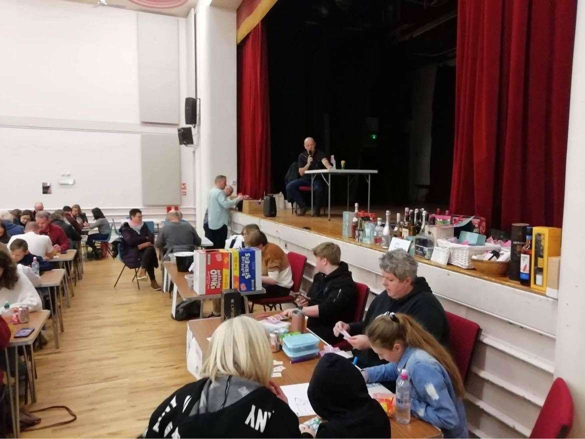 The town hall was packed for the bingo - called by Willie Ross - and raffle.