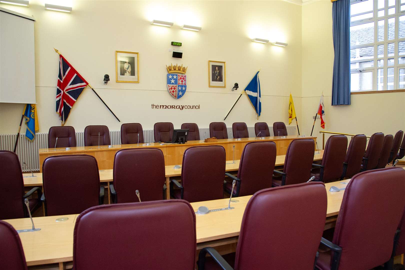 Moray Council's debating chamber. Picture: Daniel Forsyth..