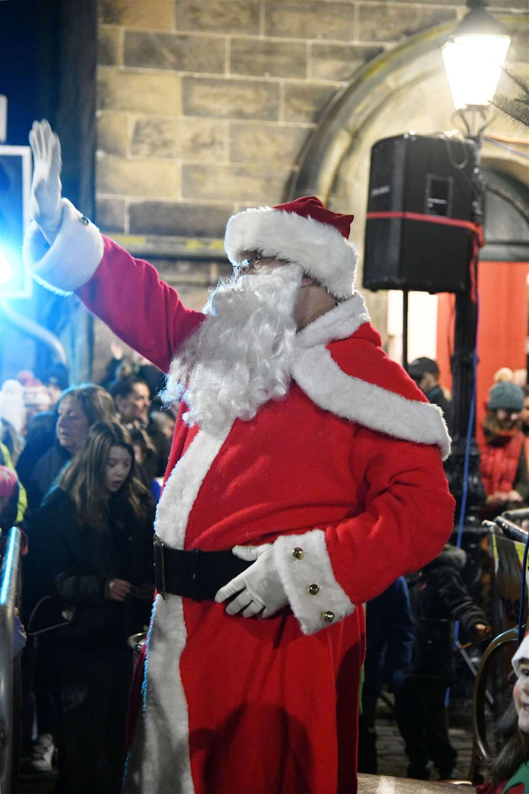 Santa arrives for the big switch on. Picture: Beth Taylor