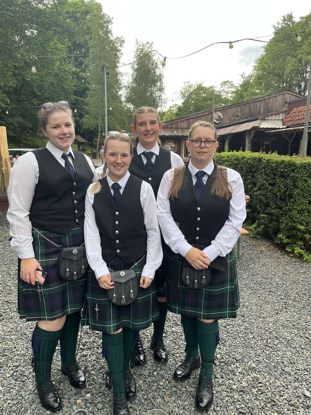Pipe Sergeant Emma Lawrence, Lily Carmichael, Cora Meechan and Sarah Mcnally.