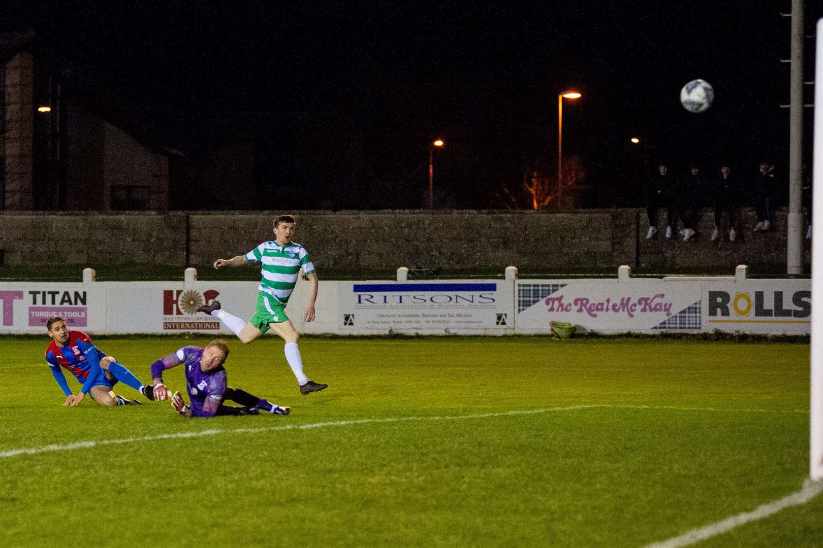 Callum Murray scores for Buckie in the Scottish Cup against Caley Thistle. Picture: Daniel Forsyth..