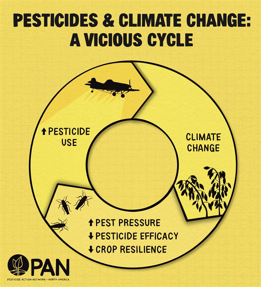 Using pesticides contributes to climate change which brings more pests which encourages more use of chemical deterrents, campaigners said (Pan UK/PA)