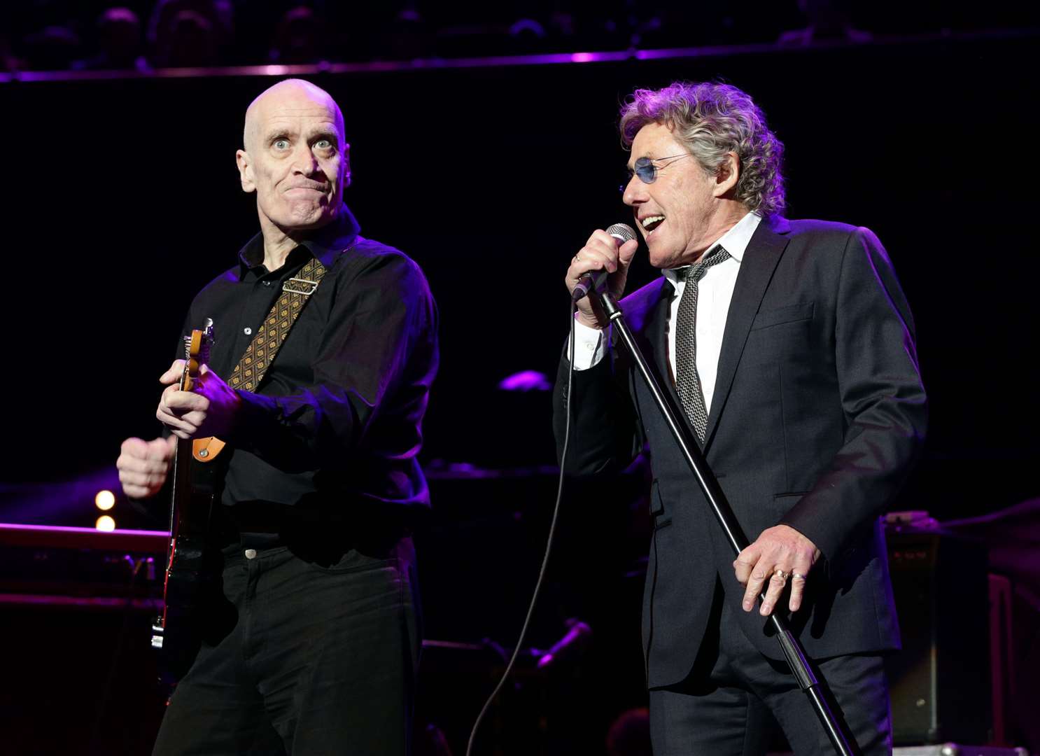 Roger Daltrey (right) and Wilko Johnson performing on stage during the Teenage Cancer Trust series of charity gigs, at the Royal Albert Hall, in London (Yui Mok/PA)