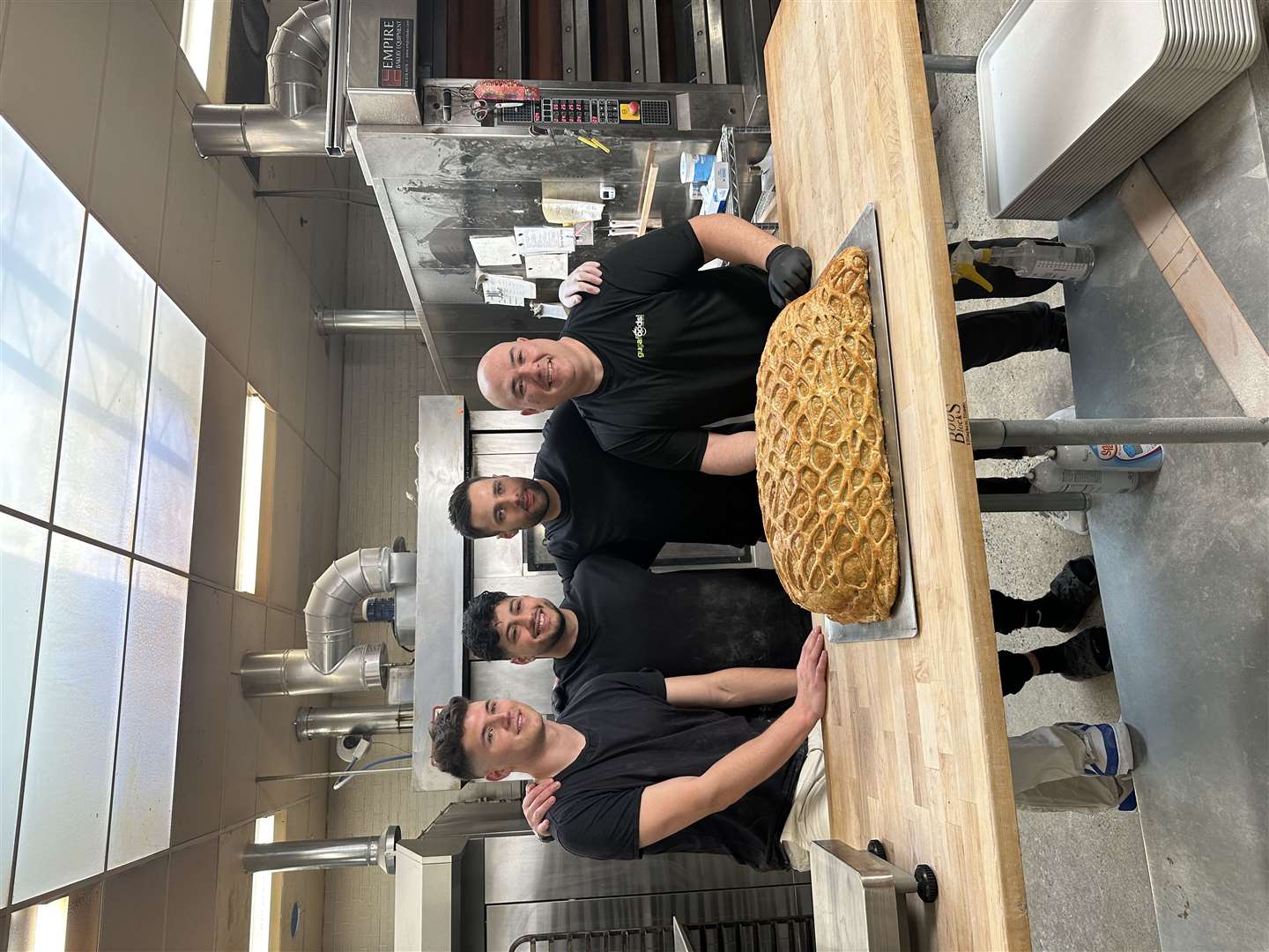 Nick DiGiovanni (far left) received help from fellow TikTok stars The Golden Balance (second left), Max the Meat Guy (second right) and Guga Foods (far right) (Nicole Wilson/Guinness World Records)