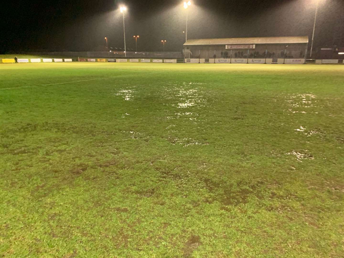 Kynoch Park was in a soggy state for Keith's match against Buckie Thistle. Picture: Daniel Forsyth