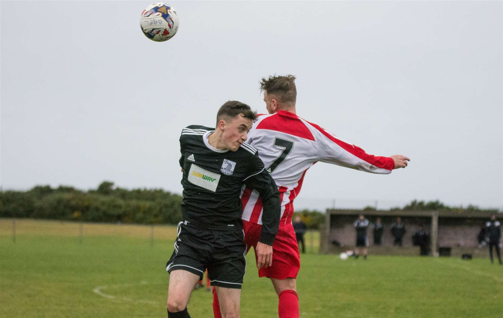 Lucas Davidson (left) in action at Buckie Rovers.