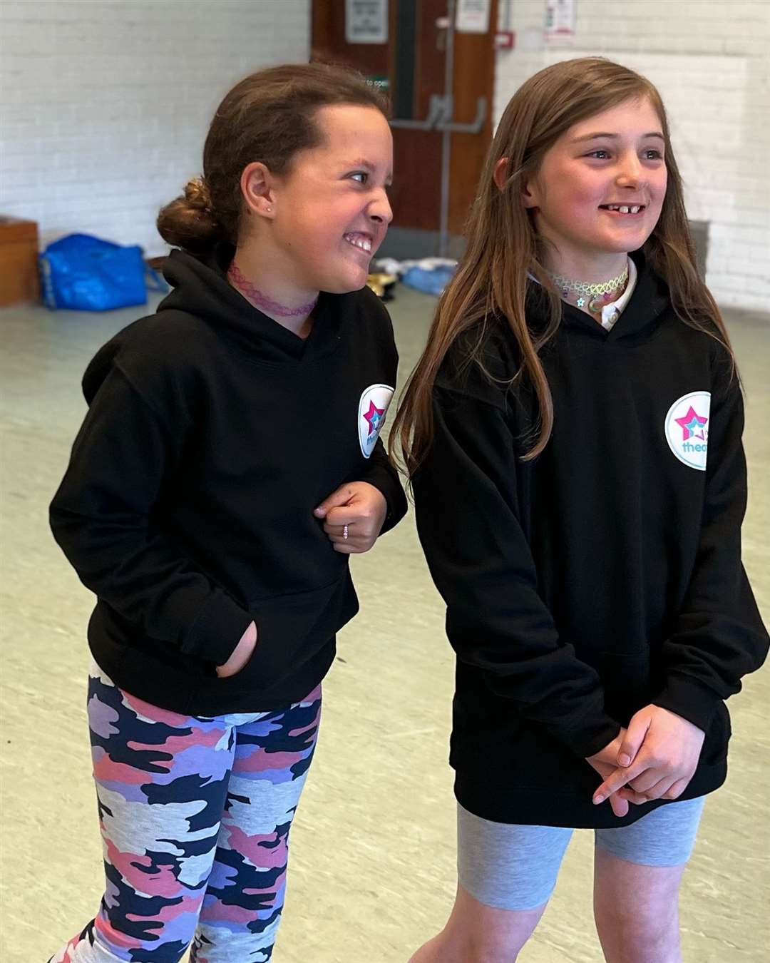 Forres Seniors Orlah MacLeod (10) and Lucy Morrison (12) rehearsing for their production.
