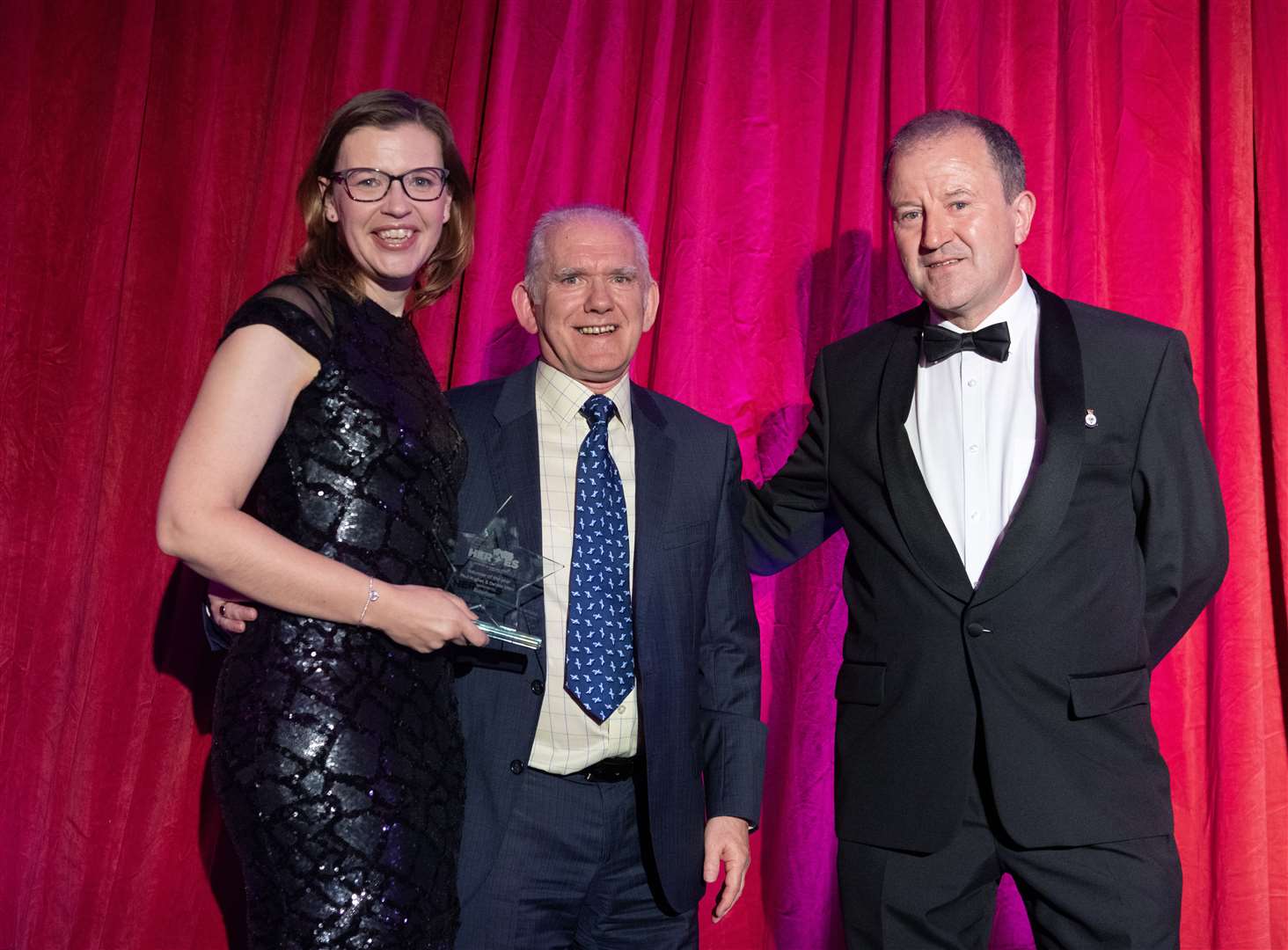 Debbie Main and Paul Hughes were awarded Volunteer of the Year Award presented by Frank Reid, Managing Director for Robertson...Moray and Banffshire Heroes Awards 2023, Brodie Countryfare...Picture: Beth Taylor.