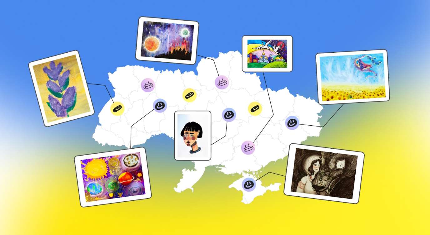 The artwork is submitted by children across Ukraine (Leleka)